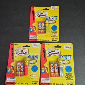 NIP Simpsons PEZ Keychains Lot of 3 Marge Homer Bart Basic Fun 2001 939-mini Pez